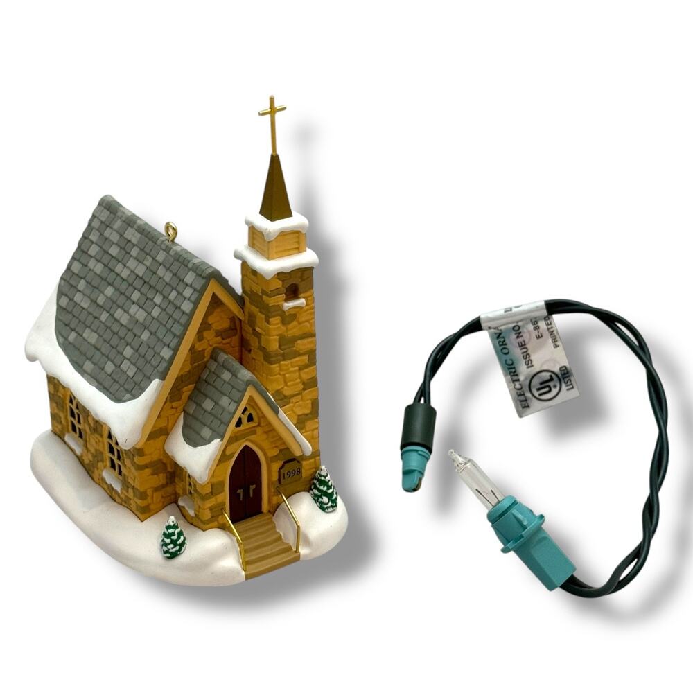 Hallmark Keepsake Ornament The Stone Church with Light 1998 - Picture 3 of 7